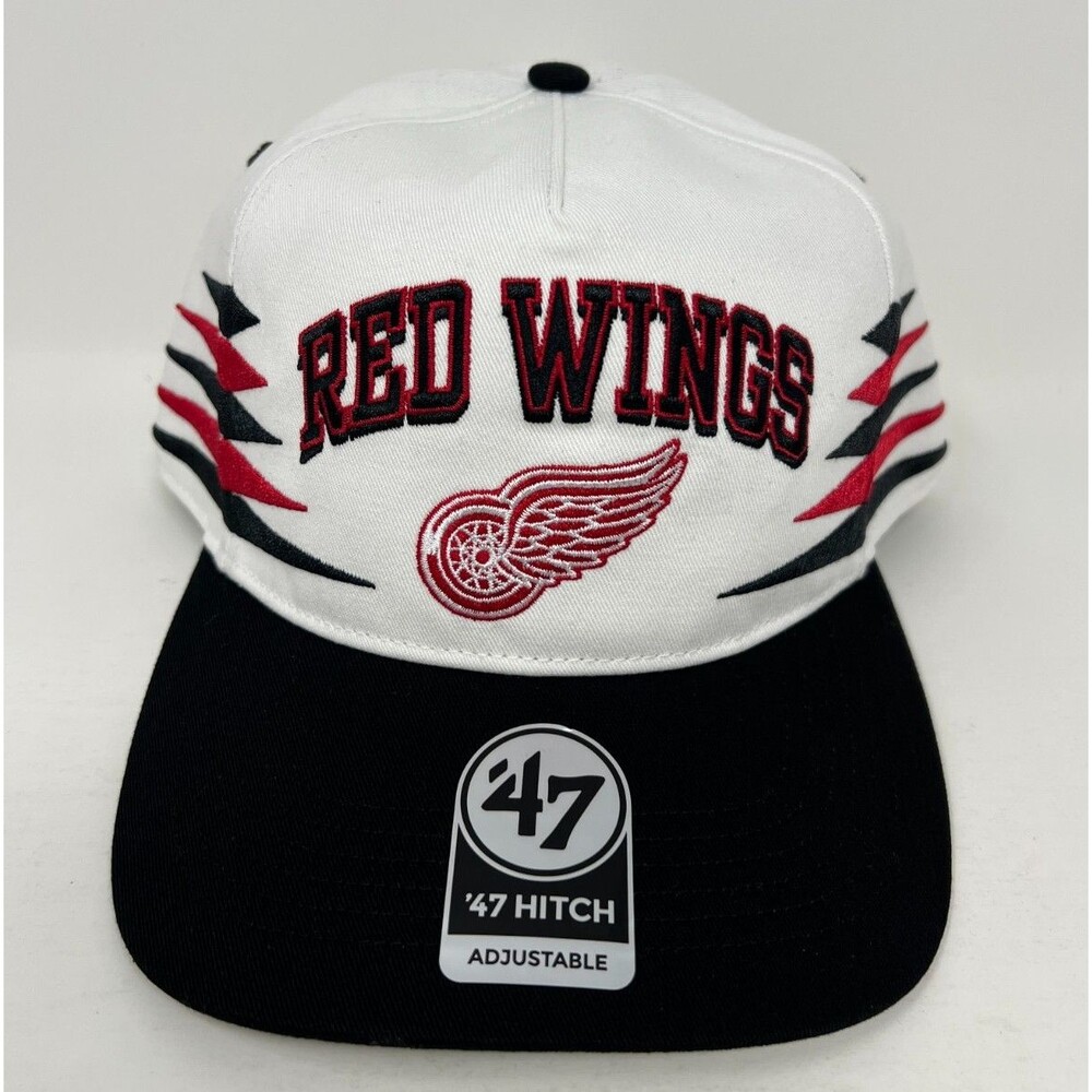 Detroit Red Wings NHL '47 Brand White Diamond Cut Hitch Adjustable Snapback Hat